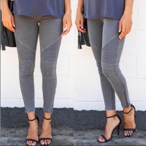 LAST PAIR!! Charcoal Moto Jeggings